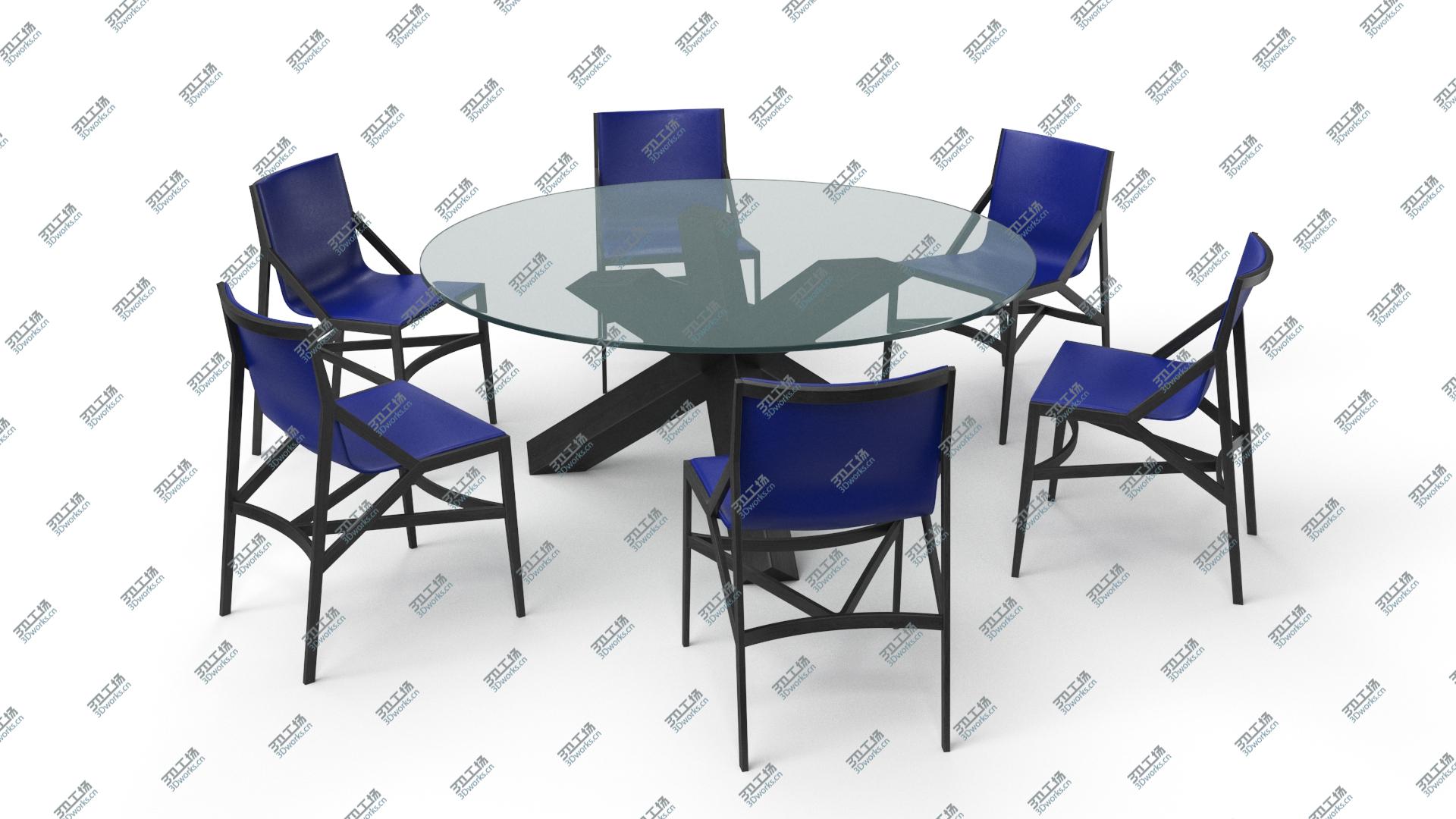 images/goods_img/2021040233/Cassina Dining Table Chair Set Black Glass Blue model/1.jpg